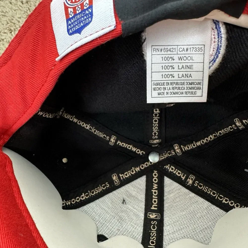 San Diego Conquistadors ABA Hat Reebok HWC Fitted 7 1/8 Black Red Logo Vtg‎ Cap